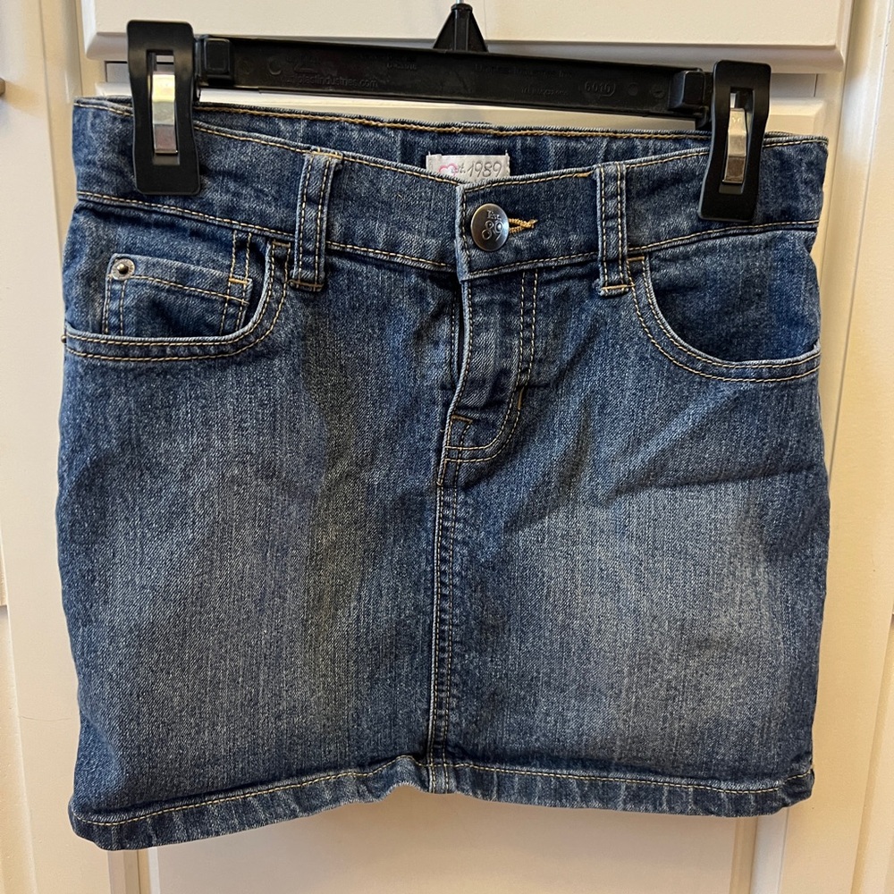 Girls Blue Jean Skirt Size 8 Adjustable waist